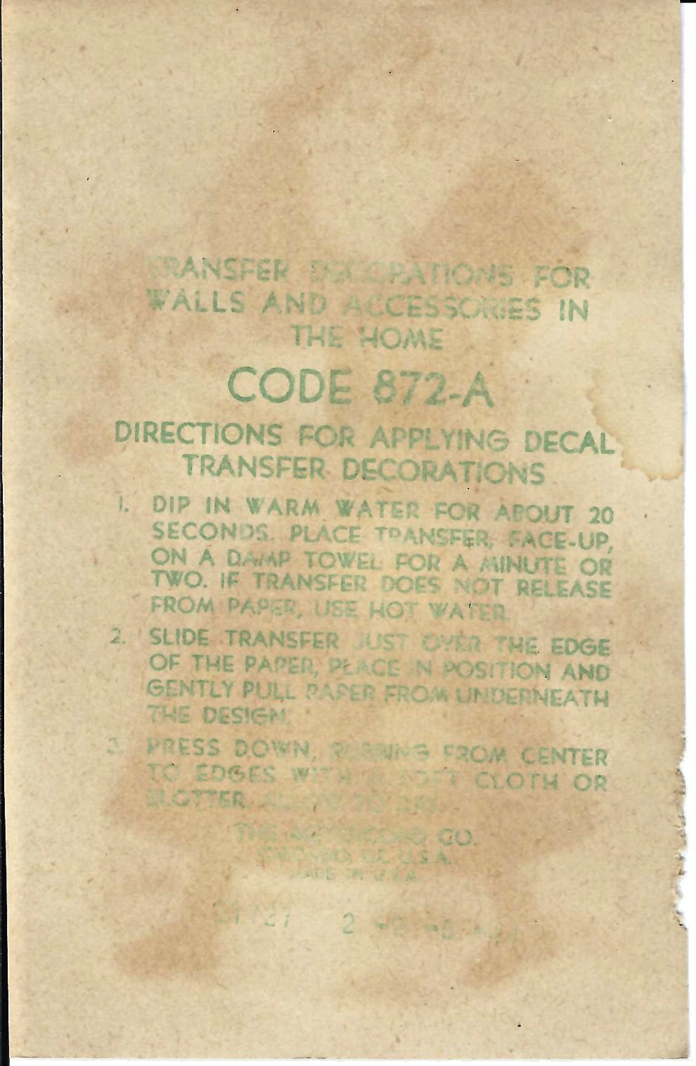 Vintage Meyercord Decal 872-A Folk Girl Water Transfer Unused