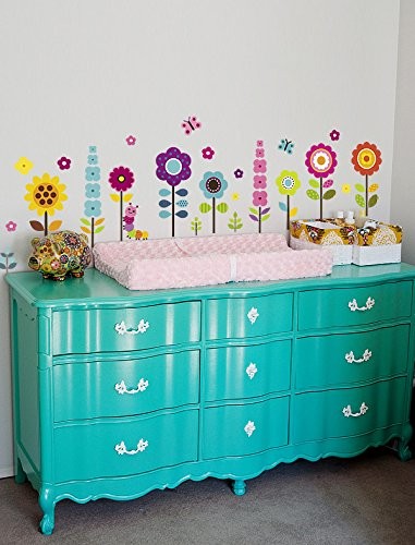 Flower Wall Stickers for Kids – Floral Garden Wall Decals for Girls Room – Re…