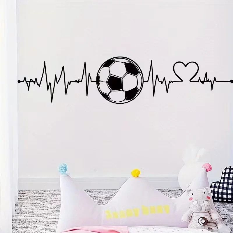 Contemporary Retro Football Sticker Wall Decal with Design Heart Patterns