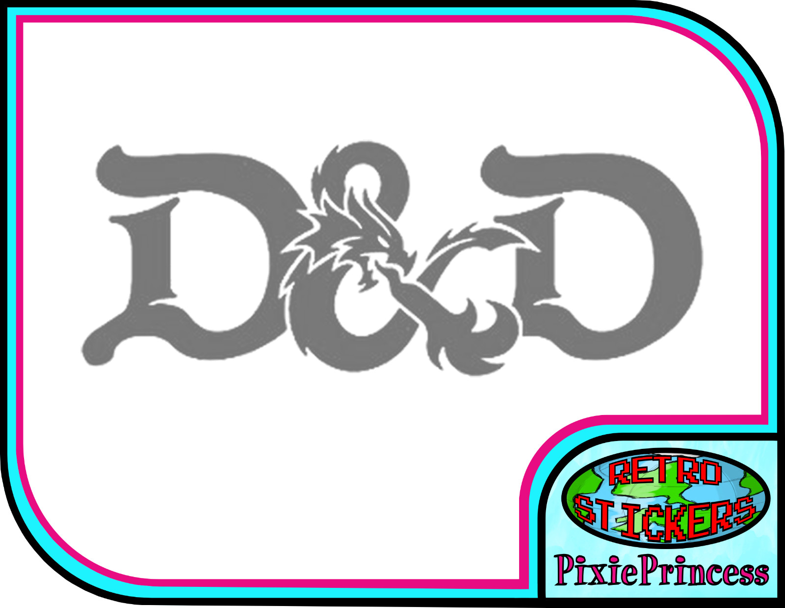 D&D Dungeon and Dragons Logo C Vinyl Sticker Board Game RPG Wall Window game