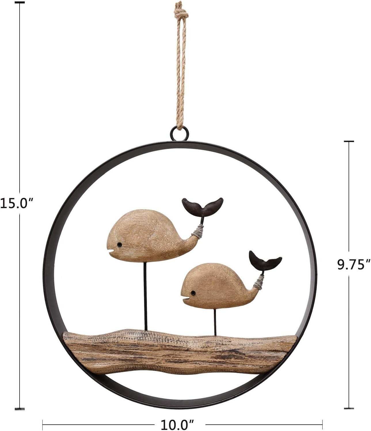 Nautical Wood Wall Decoration Rustic (Whale)