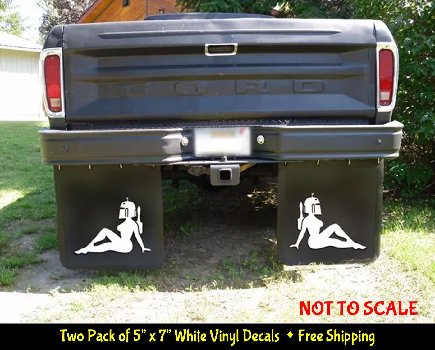 Boba Fett Mud Flap Girls – Two Mirrored 7" Vinyl Decals Star Wars Empire Rebel