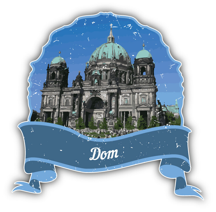 Dom Berlin World Landmark Grunge Travel Car Bumper Sticker Decal