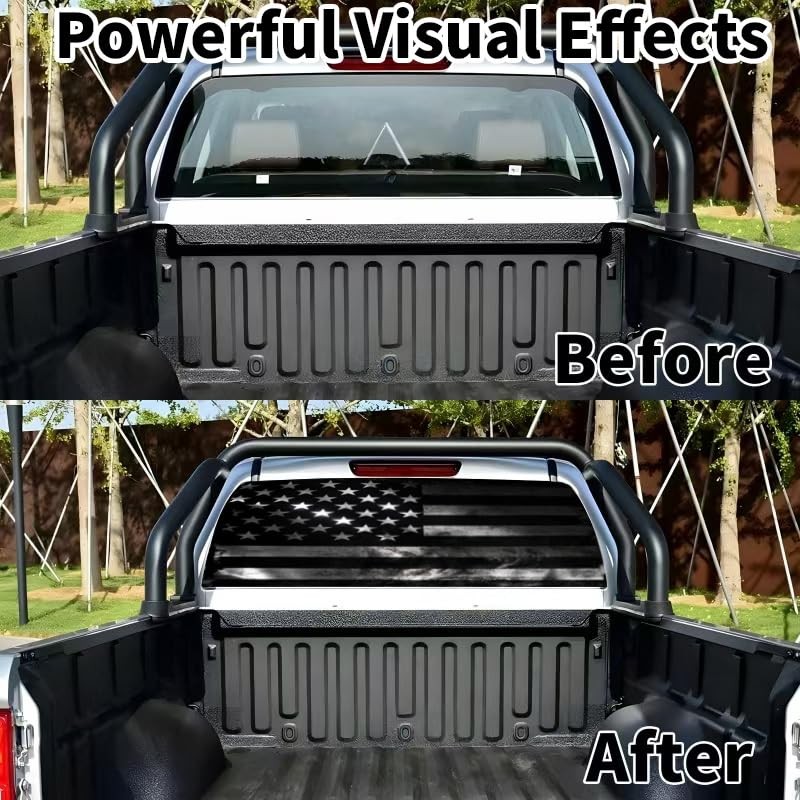 American Flag Window Decal for Trucks 65×17.3 in Rear Truck Decor