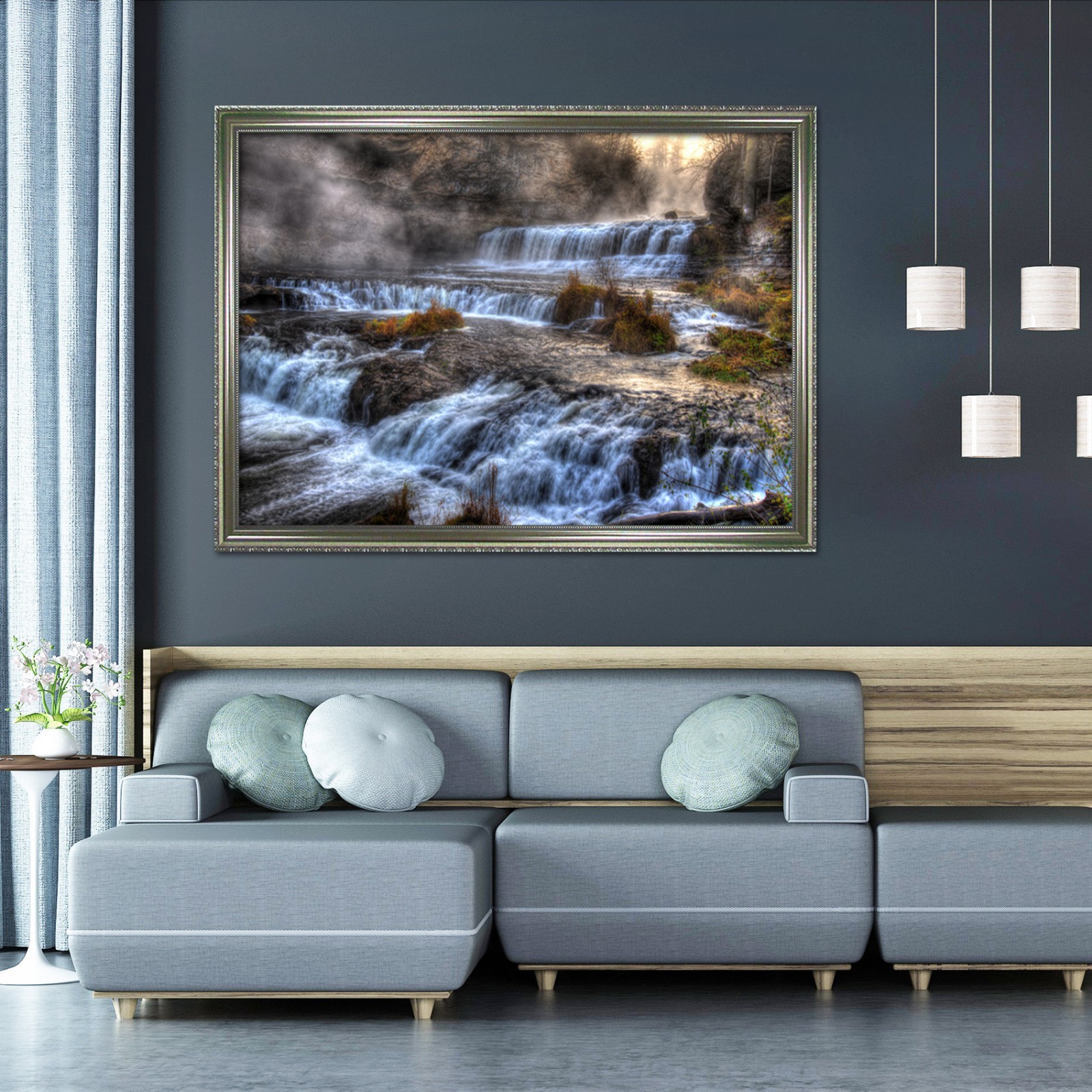 3D Stone River 52 Framed Poster Home Decor Print Painting Art AJ WALLPAPER