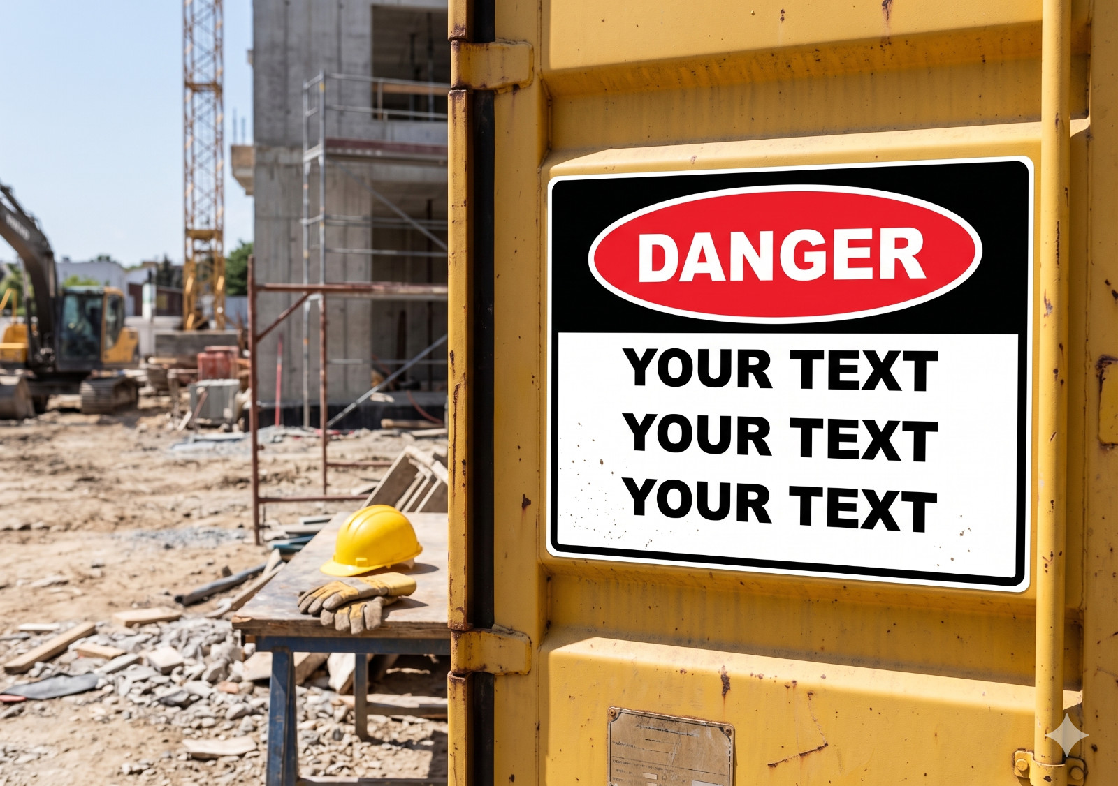 DANGER CUSTOM TEXT DECAL SAFETY SIGN STICKER NOVELTY SAFETY Warning Alert