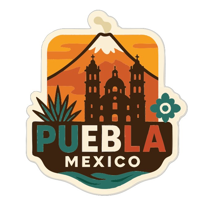 Puebla Mexico Sticker Decal Vinyl Die-Cut City Skyline Landmark Design