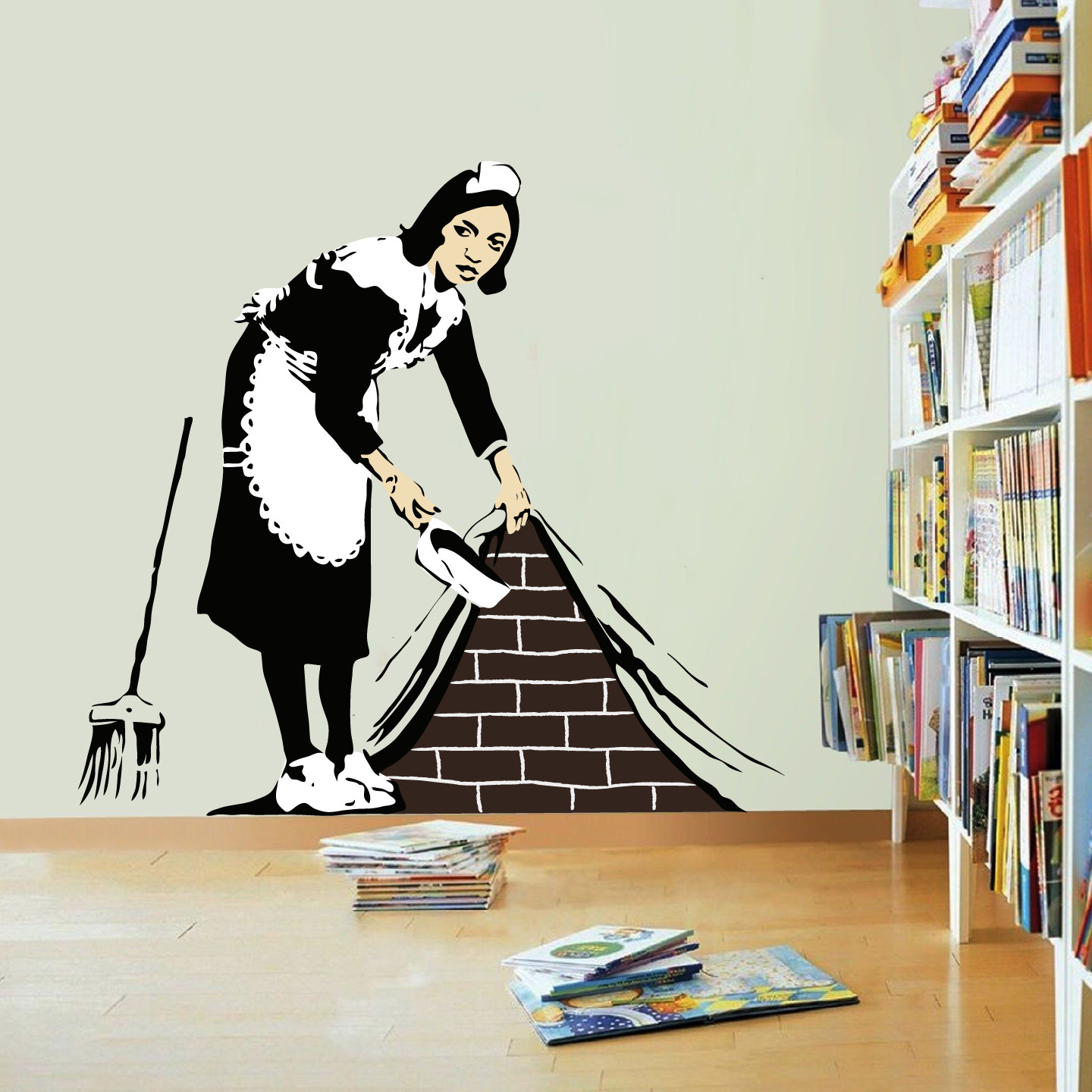Vinyl Home Art House Maid Themed Street Graffiti Adhesive Wall Decoration Design