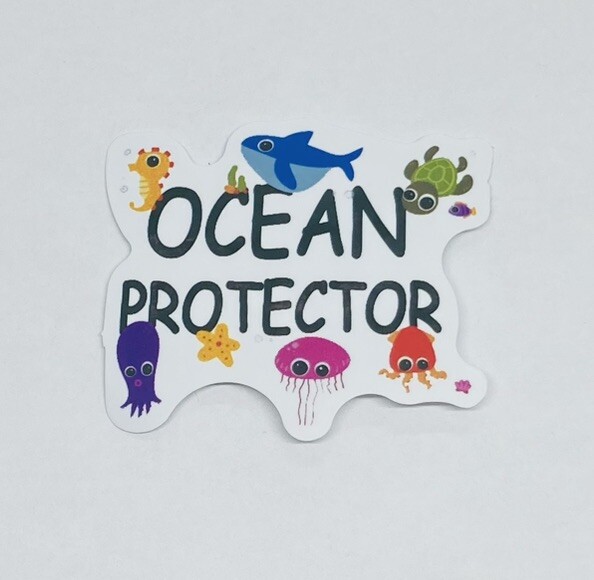“Ocean Protector” Sticker Whale Turtle Decal Cute Funny Love Environment Art Tc6