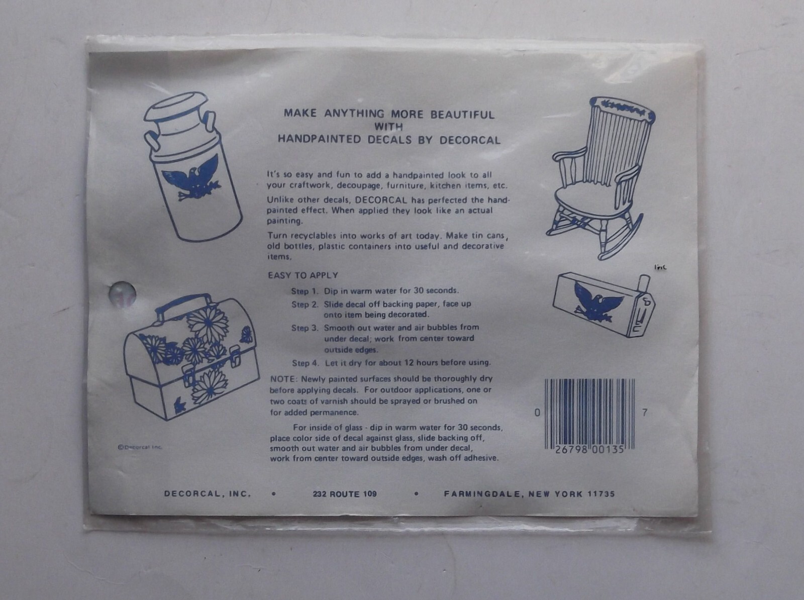 2 Fruit Furniture & Dutch Decals Vintage 1979 Decorcal Meyercord Sealed set
