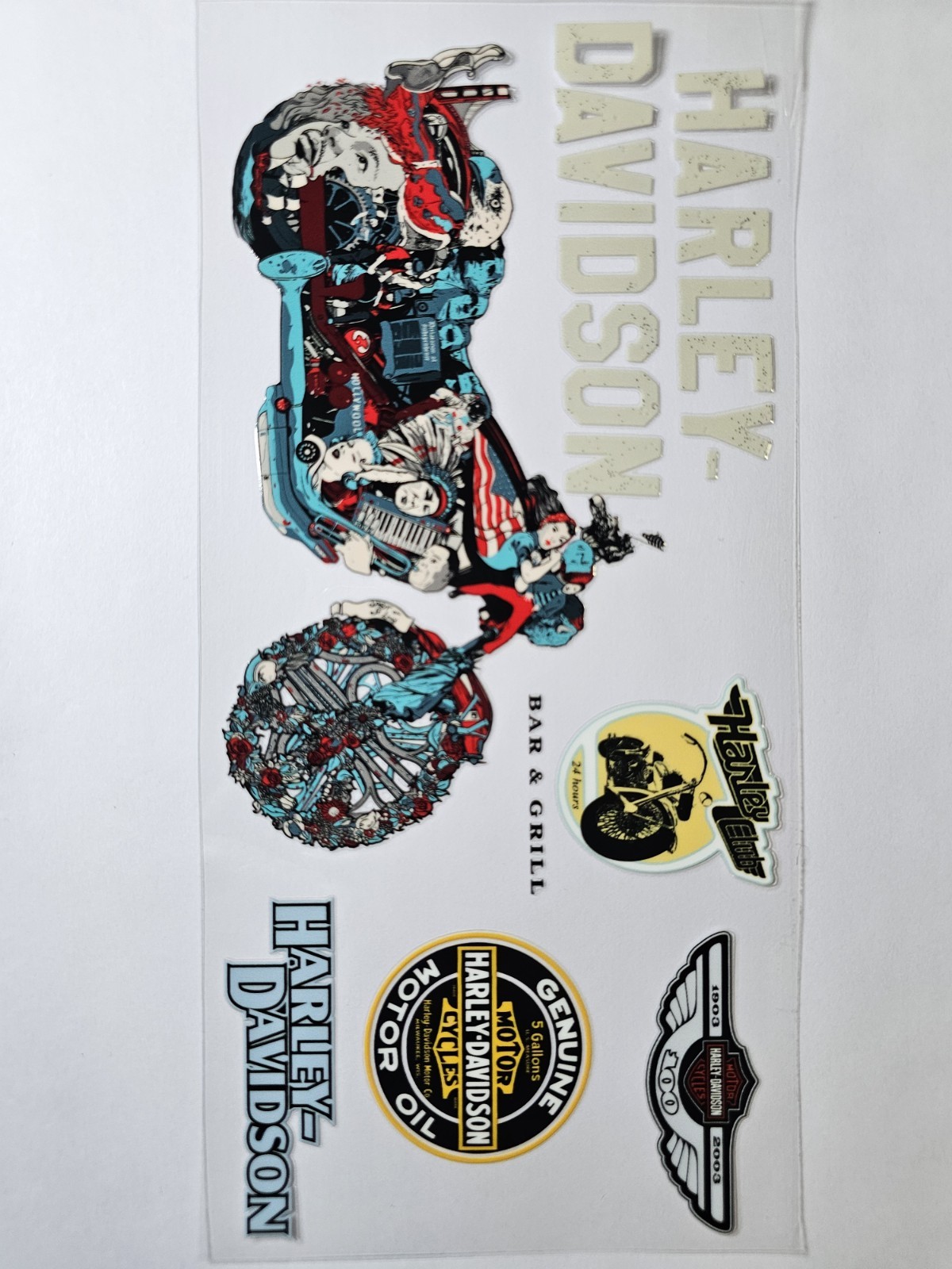 Harley UV DTF Transfer Sticker Wrap Tumbler UVDTF BUY 10+ GET COMBINED SHIP