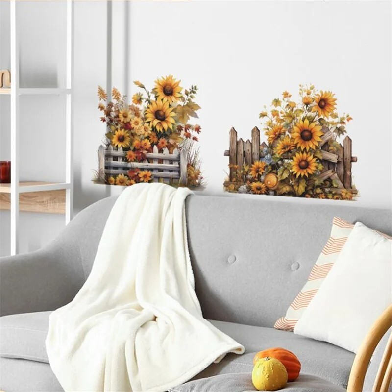 Wall Sticker Flower Decal Garden Plant Art Removable Bedroom Kitchen Home Decor