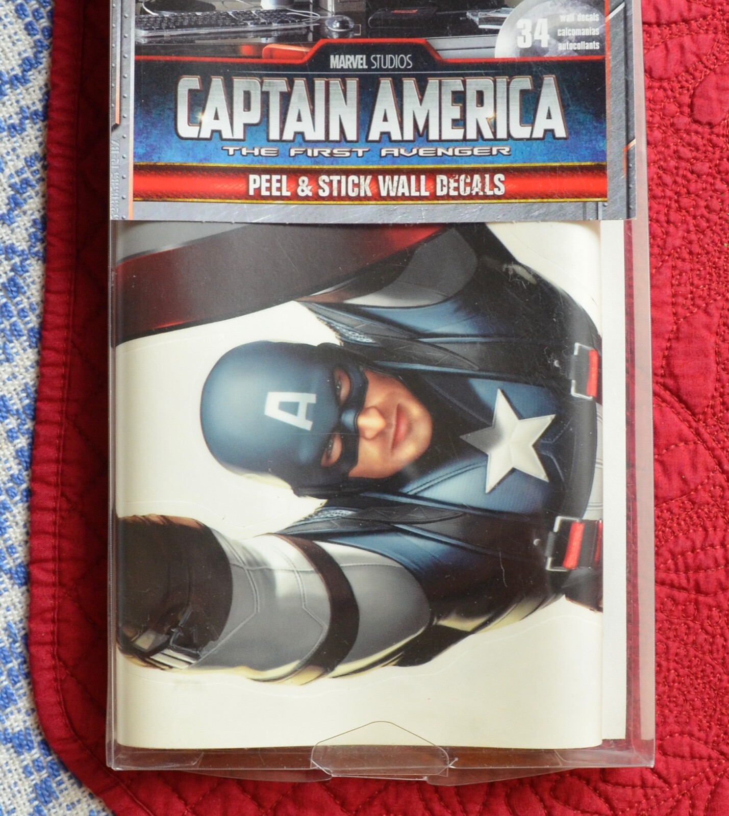 Marvel Studios CAPTAIN AMERICA Peel & Stick 34 Wall Decals Precut Reusable