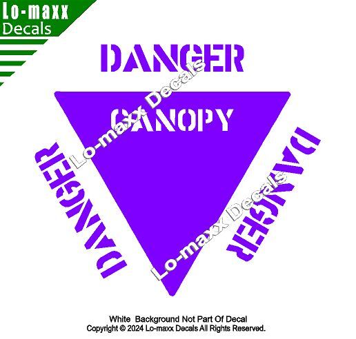Danger Canopy Military Combat Aircraft Markings Stencil Font Die Cut Vinyl Decal