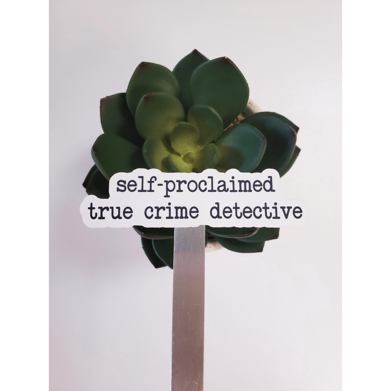 Self-Proclaimed True Crime Detective Text Sticker | Glossy Vinyl