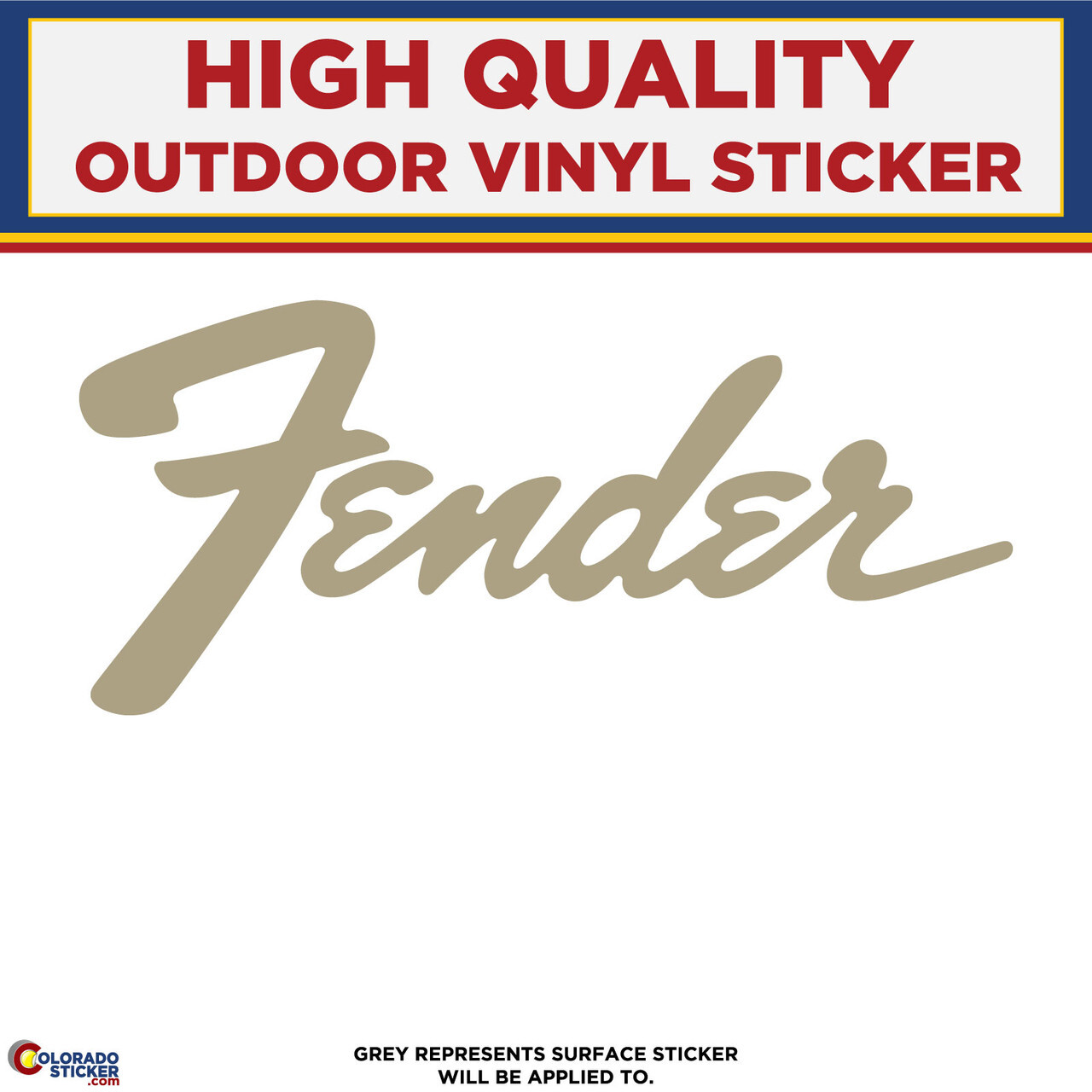 Fender Guitar Die Cut Text, High Quality Vinyl Stickers