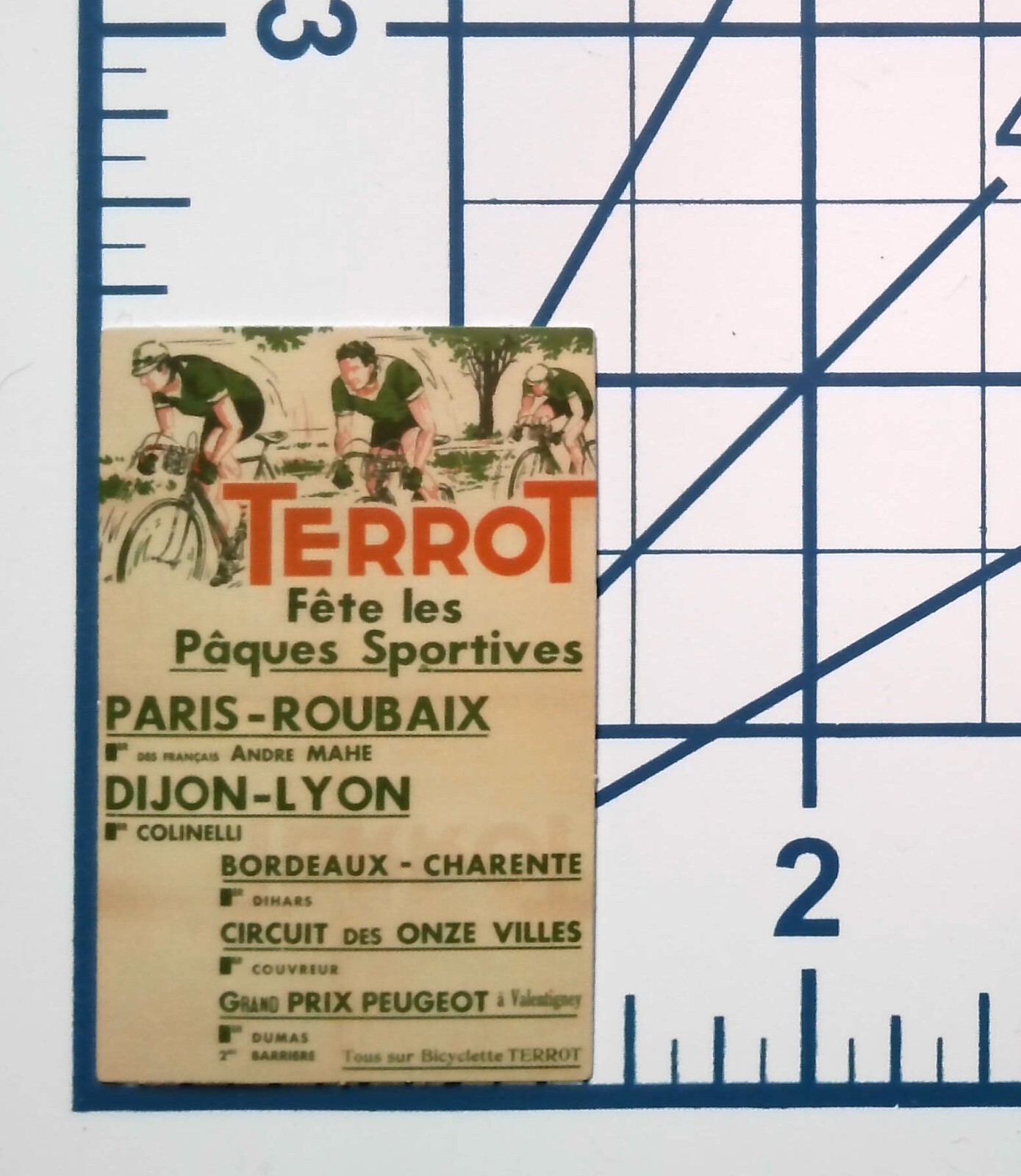 Terrot Bicycles Vintage Paris Roubaix Cycling Race Sticker Bike Poster French