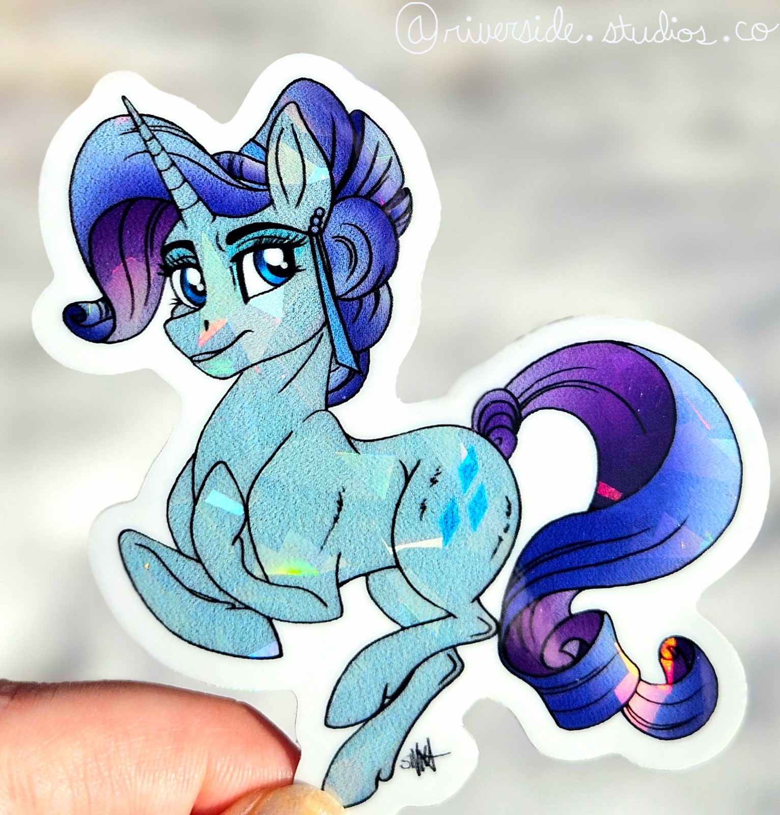 Crystal Rarity Vinyl Holo Sticker 3" Original Art My Little Pony