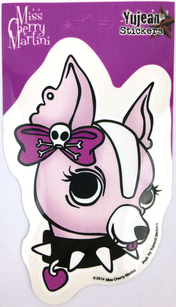 Pink Girl Chihuahua Dog Miss Cherry Martini Die-Cut Decal Sticker New Attitude