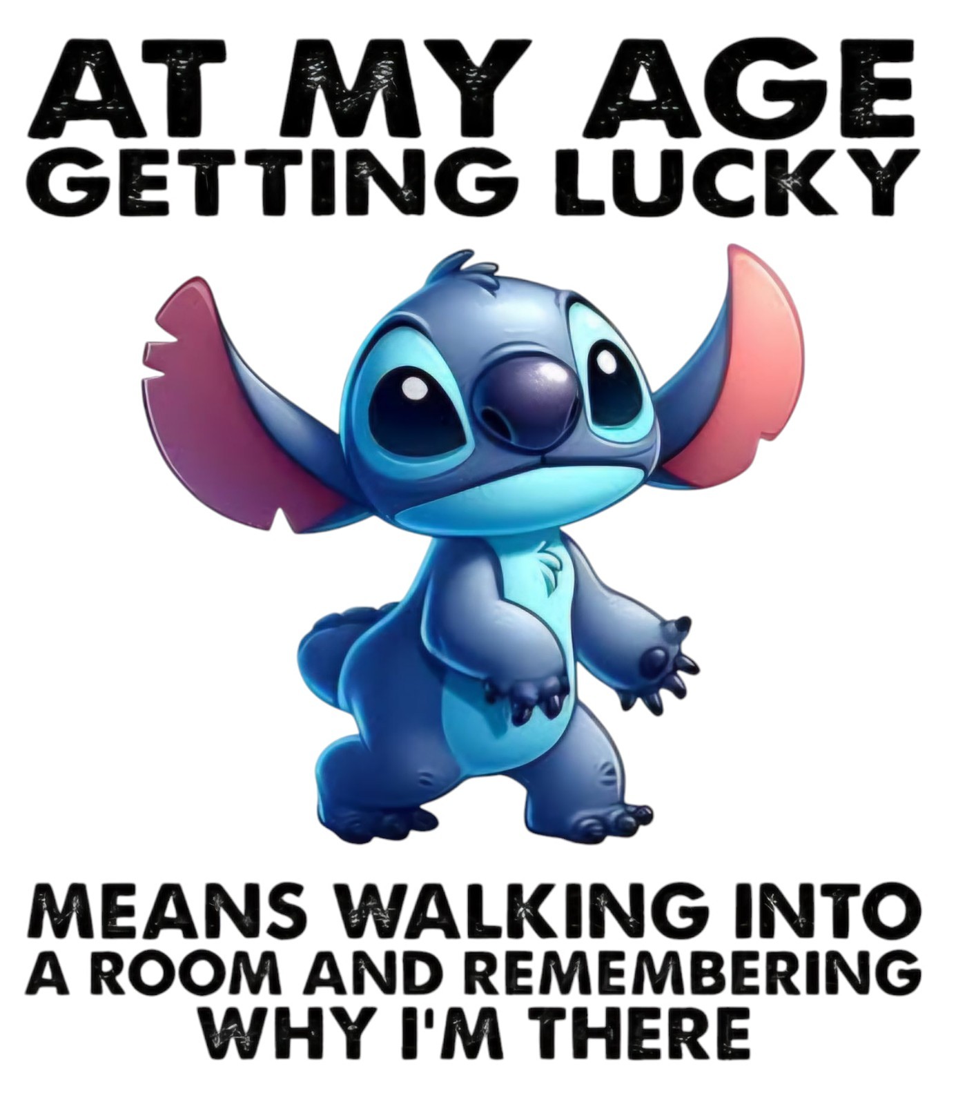 Gettin Lucky Stitch Sticker Decal Laptop Wall Mirror Cup Tumblr Locker Bin