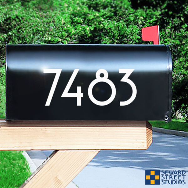Address Numbers Vinyl Decal, Custom Horizontal Up to 4" High – 1229-Single