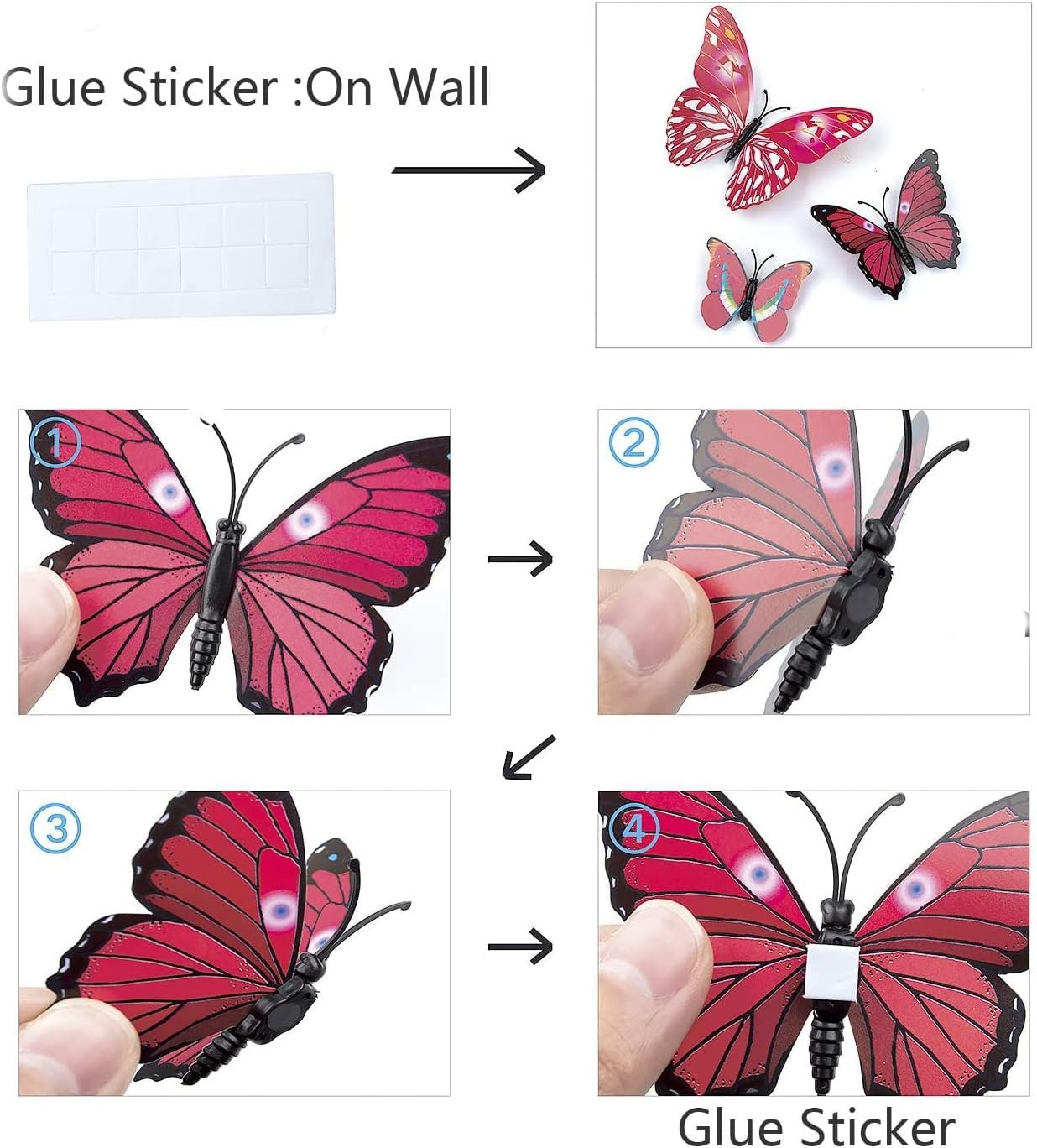 84 Pcs Butterfly Wall Stickers 3D Aesthetic DIY Art Decor for Party Decoration