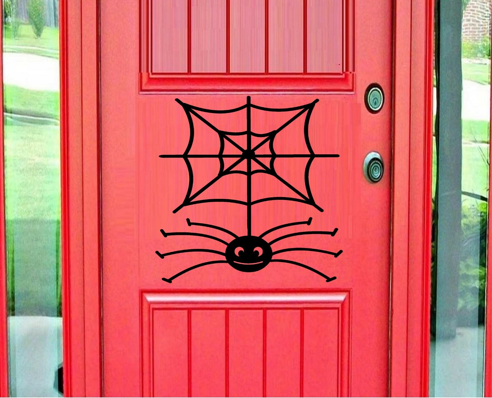 Spider Hanging From Web – Halloween Vinyl Decal Home Décor 12" x 12"