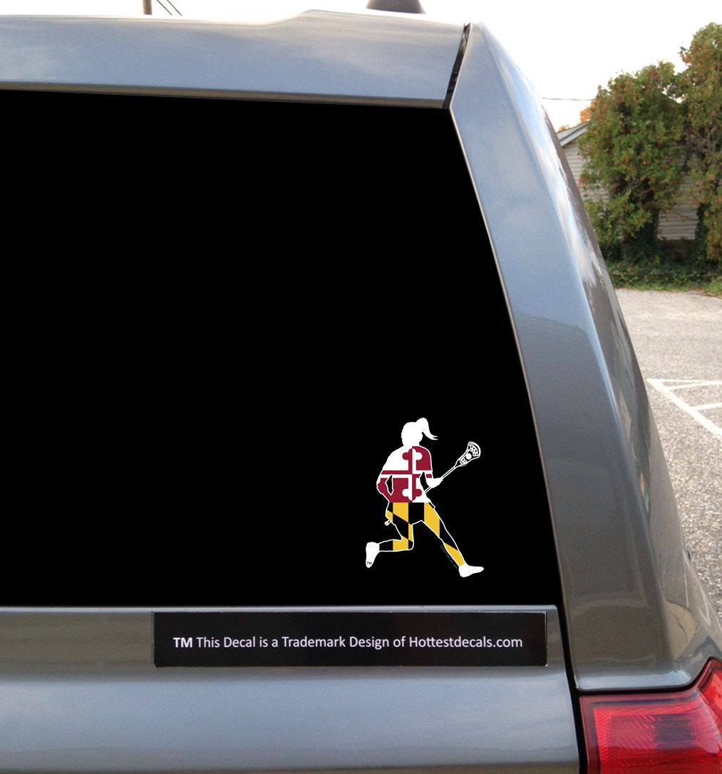 Maryland Lacrosse Decal Sticker Car Boy's Men's Girl's Women's LAX MD Flag NCAA