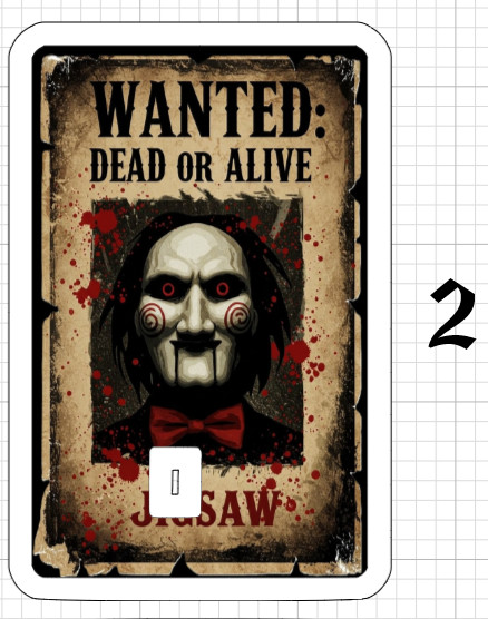 Wanted Poster Jigsaw Credit Debit ATM Card Skin Sticker Halloween Horror SAW USA