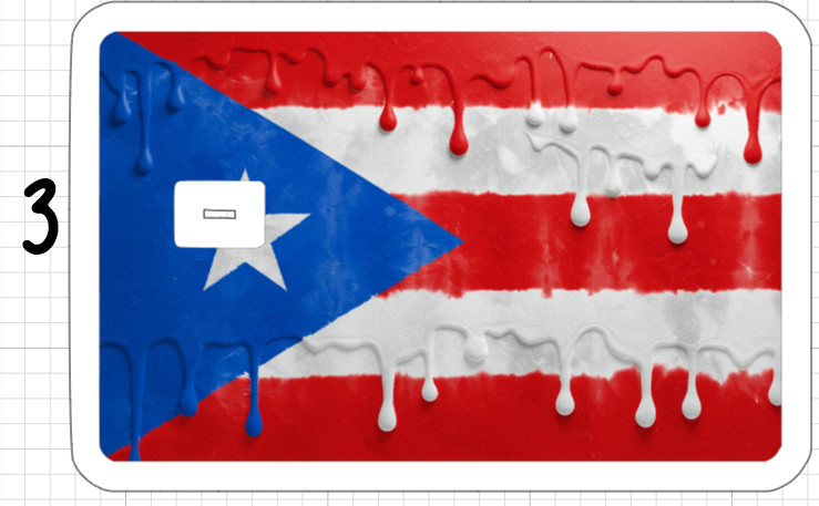Puerto Rico Flag ATM Debit Credit Card Skin Sticker Latino Art USA America Frog