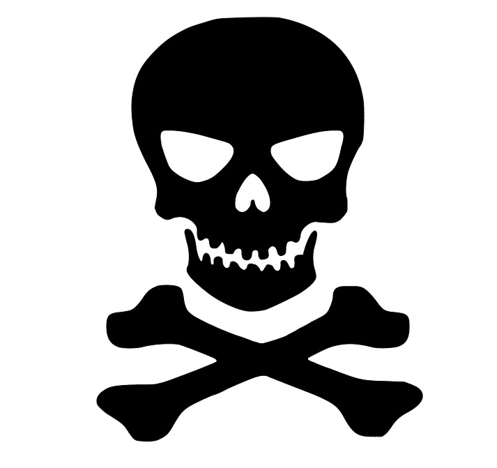 Skull and Crossbones Vinyl Die Cut Car Decal Sticker – FREE SHIPPING