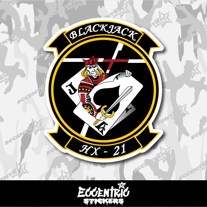 US Navy Naval Rotary Wing Air Test Squadron 21 (HX-21 Blackjack) Vinyl Sticker