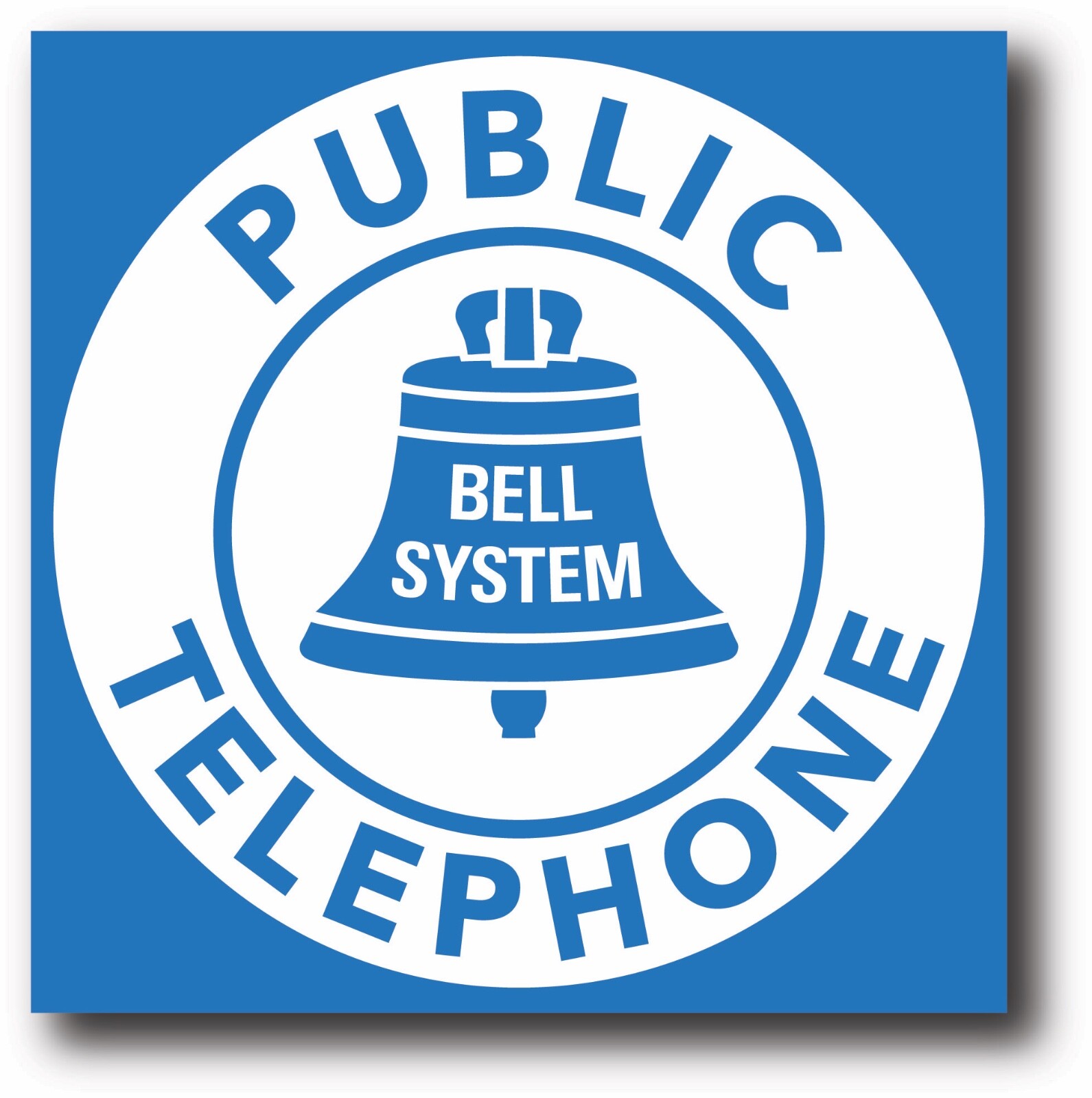 BELL TELEPHONE HIGH GLOSS OUTDOOR 3.5 INCH SQUARE DECAL STICKER