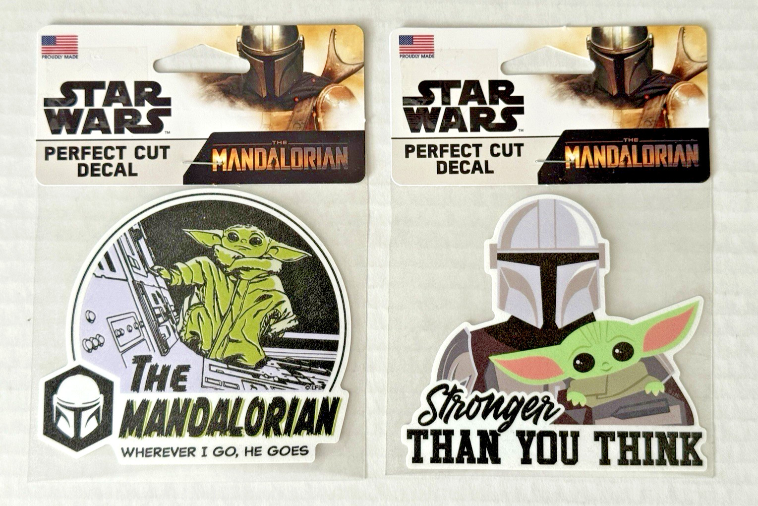 Set of 2 Perfect Cut Decals Star Wars Yoda – The Mandalorian By Wincraft 4 X 4