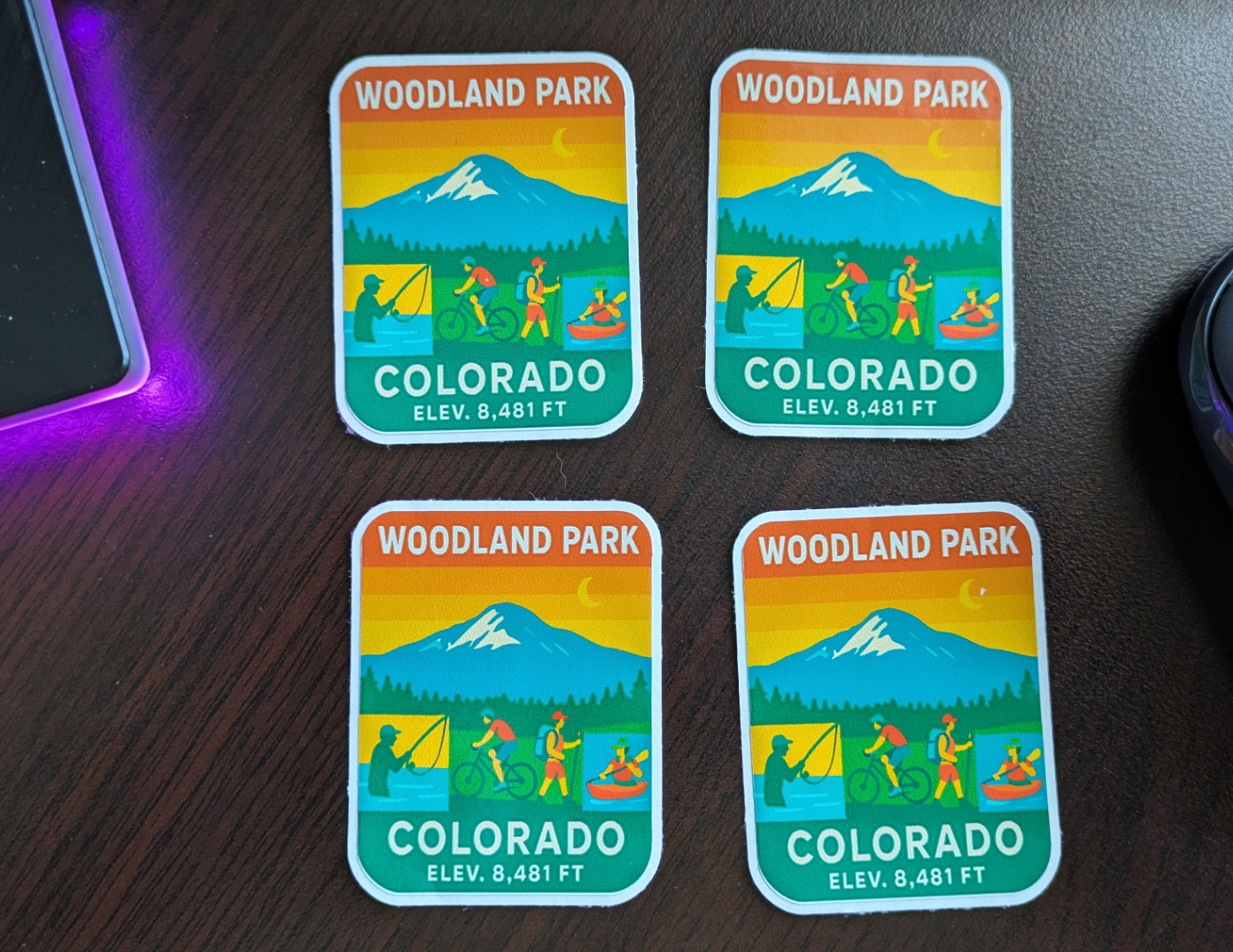 Woodland Park Co water bottle sticker & Decals Mountain range