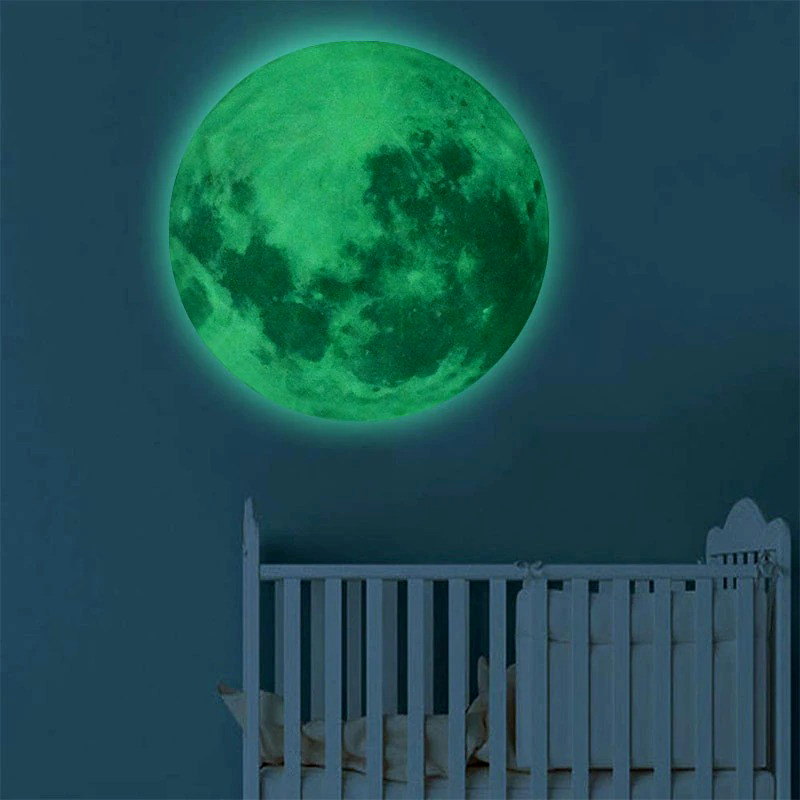 3D Luminous Moon Wall Stickers for Kids Room Living Room Baby Nursery Bedroom