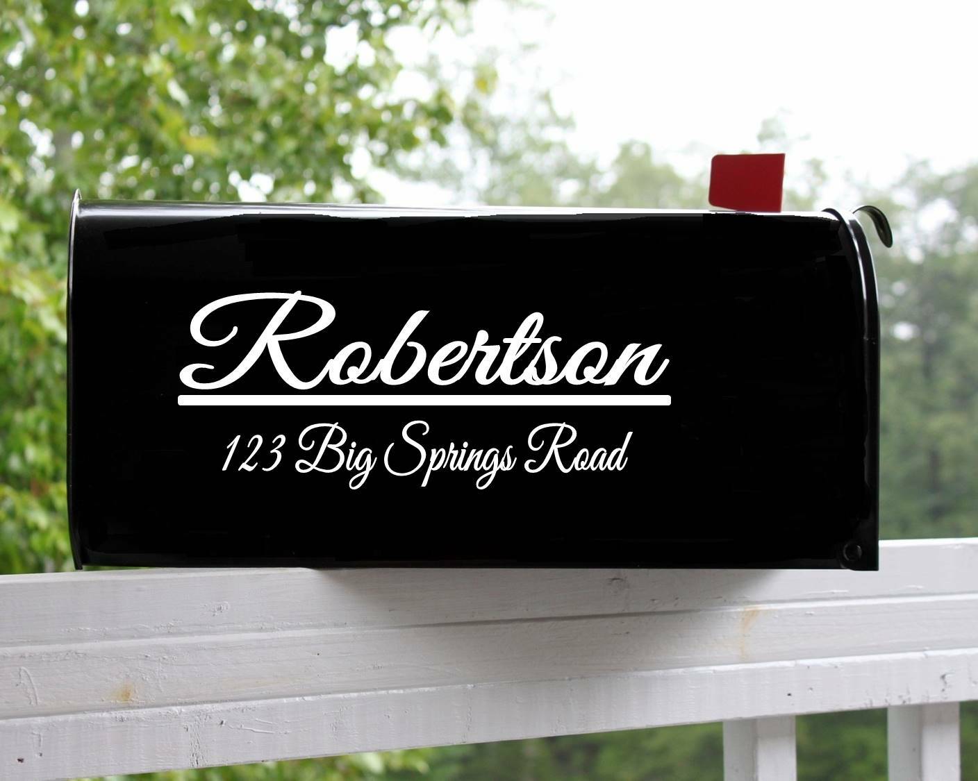 (2) Mailbox Stickers Letters Personalized Custom Address Numbers Name Decal