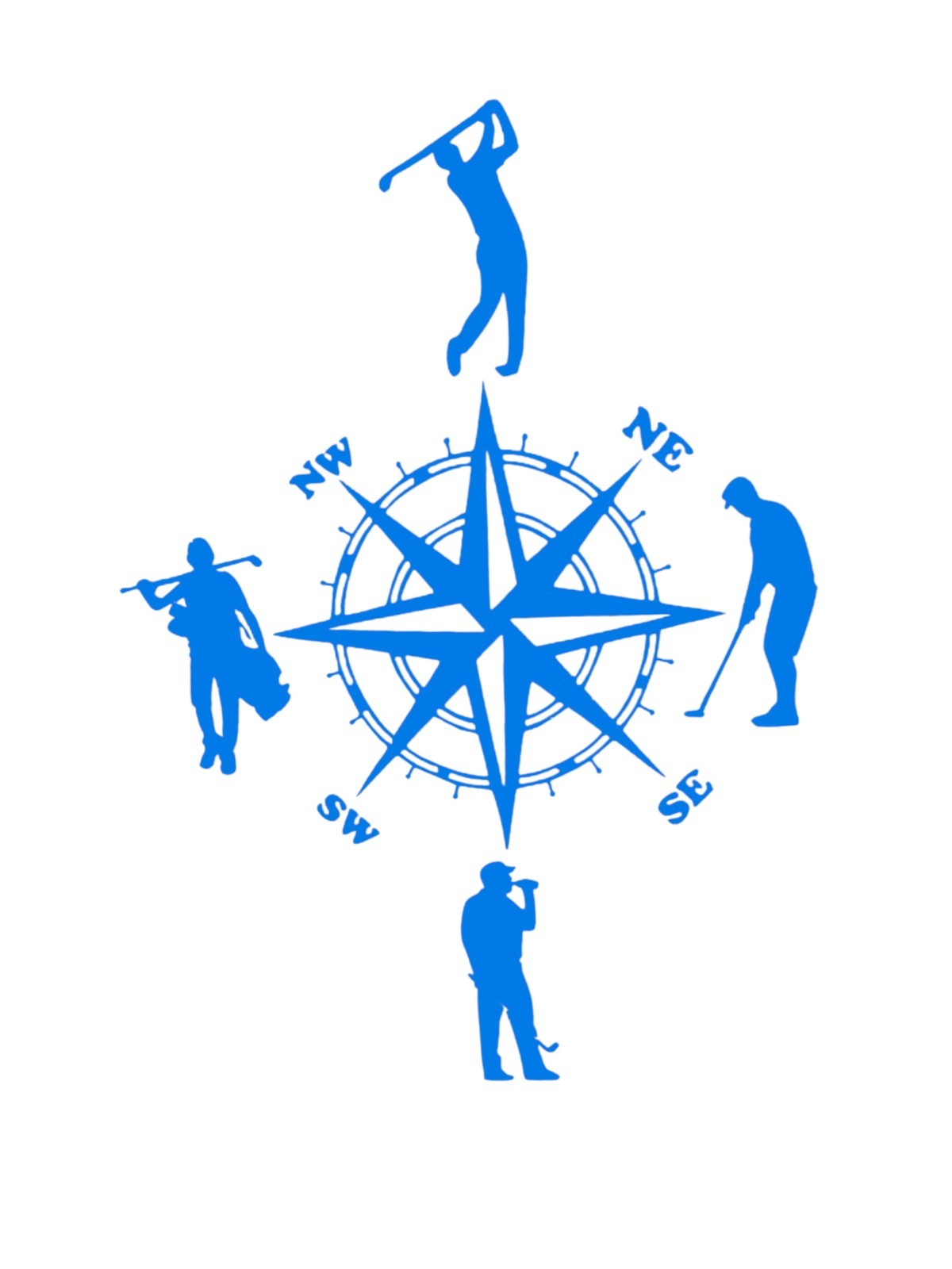 compass golfing Decal for car Windows Laptops most Smooth Surfaces
