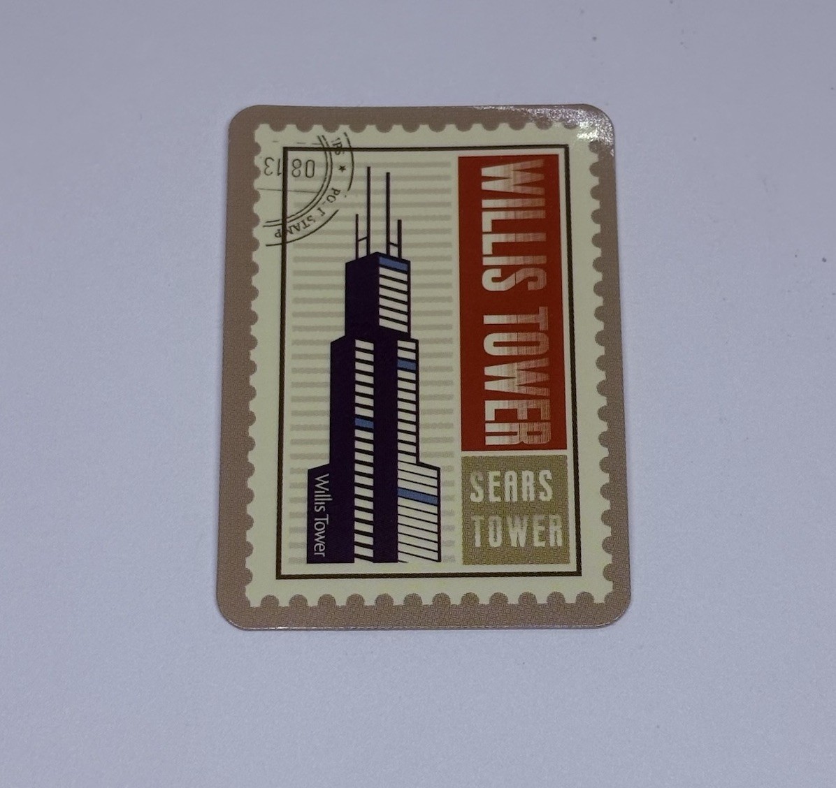 Willis Tower Postage Stamp Novelty Sticker Vinyl Decal Travel Cool Art Tc9