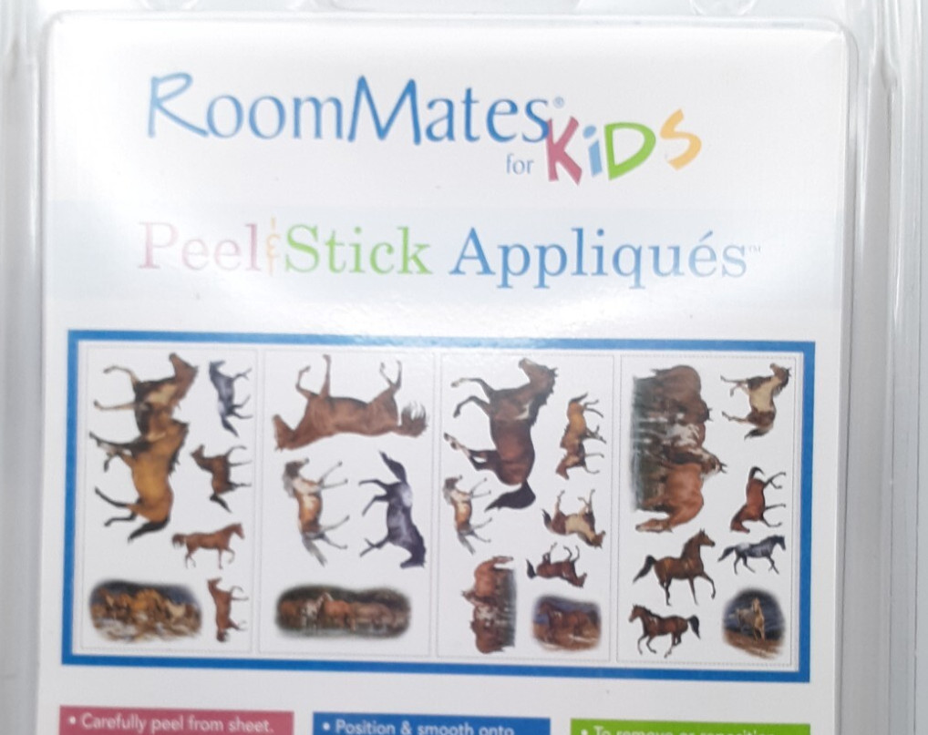 Roommates For Kids peel & stick 24 removable decals / appliques Wild Horses NIP