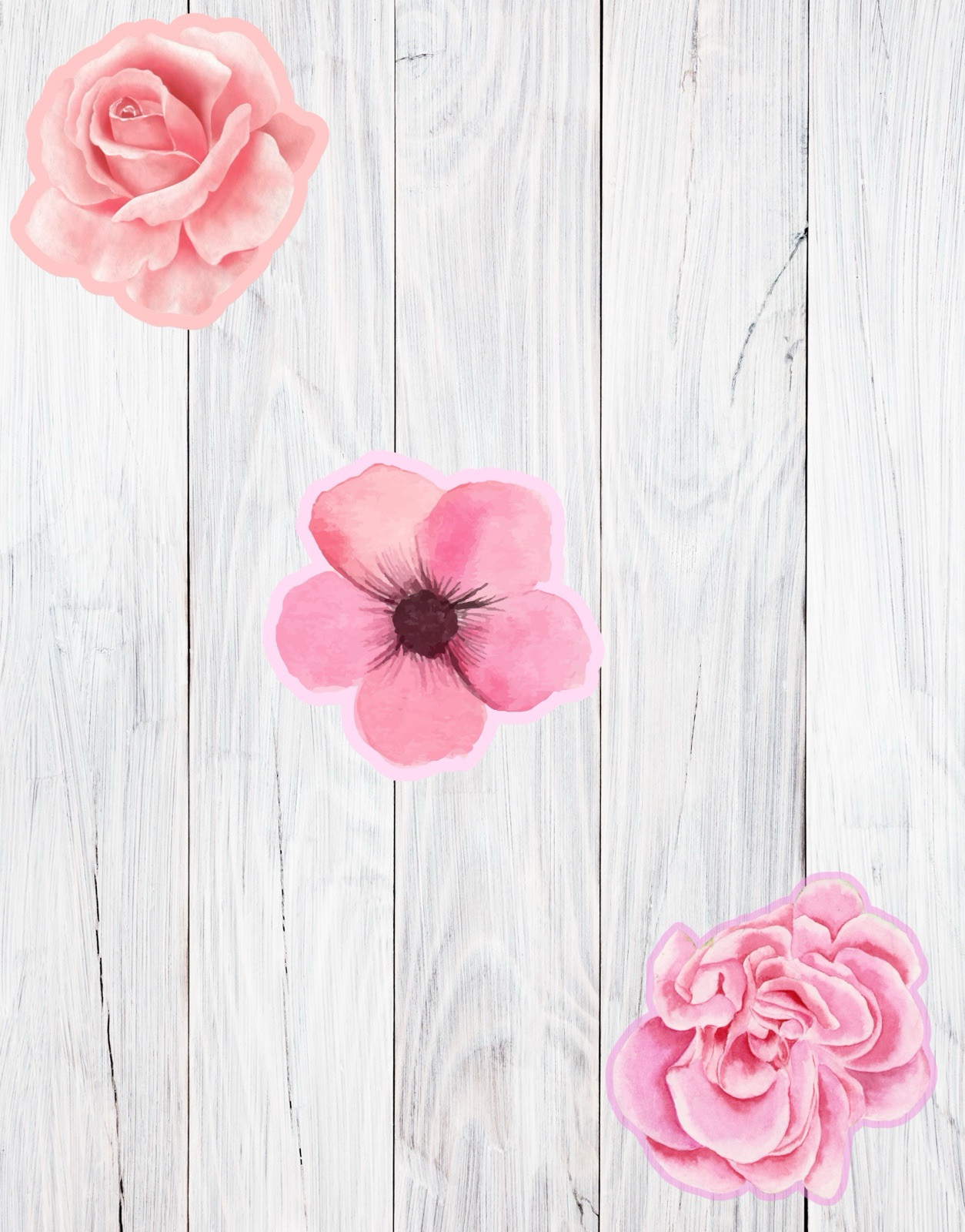 Floral Sticker Set Of Watercolor Flowers Stickers – Set Of 9 – 3”
