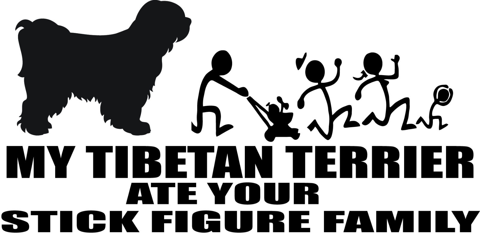 Tibetan Terrier: Stick Figure Family's Furry Nemesis #9076S