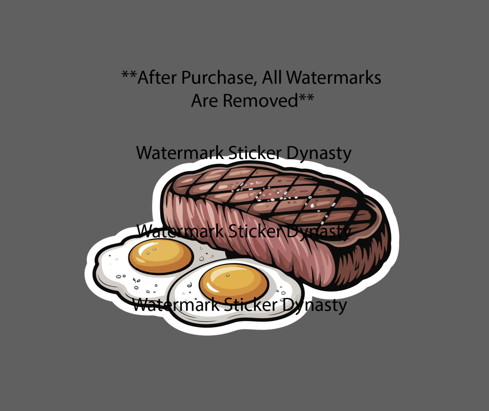Steak and Eggs Sticker Waterproof Decal Food Breakfast Organic Gym Gift NEW