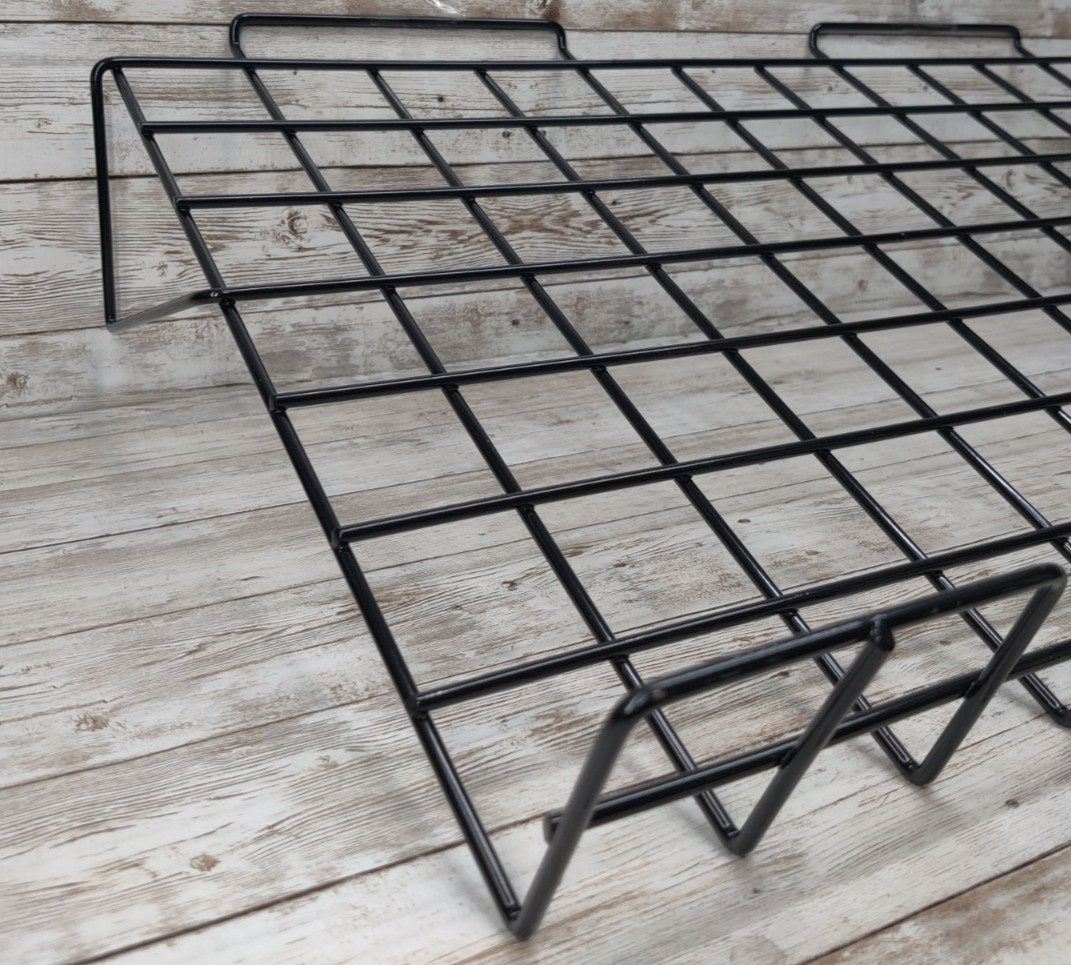 Black Angled Wire Shelf For Slatwall Display Rack (Pack of 6) EBL/SL22