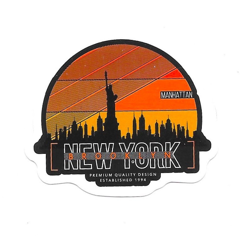 New York City Skyline Vinyl Sticker Manhattan Brooklyn Sunset Decal NYC Souvenir