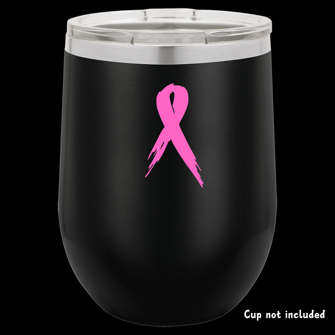 2pcs Breast Cancer Awareness Ribbon Decals – 2"-12" Car, Truck, Laptop, Tablet