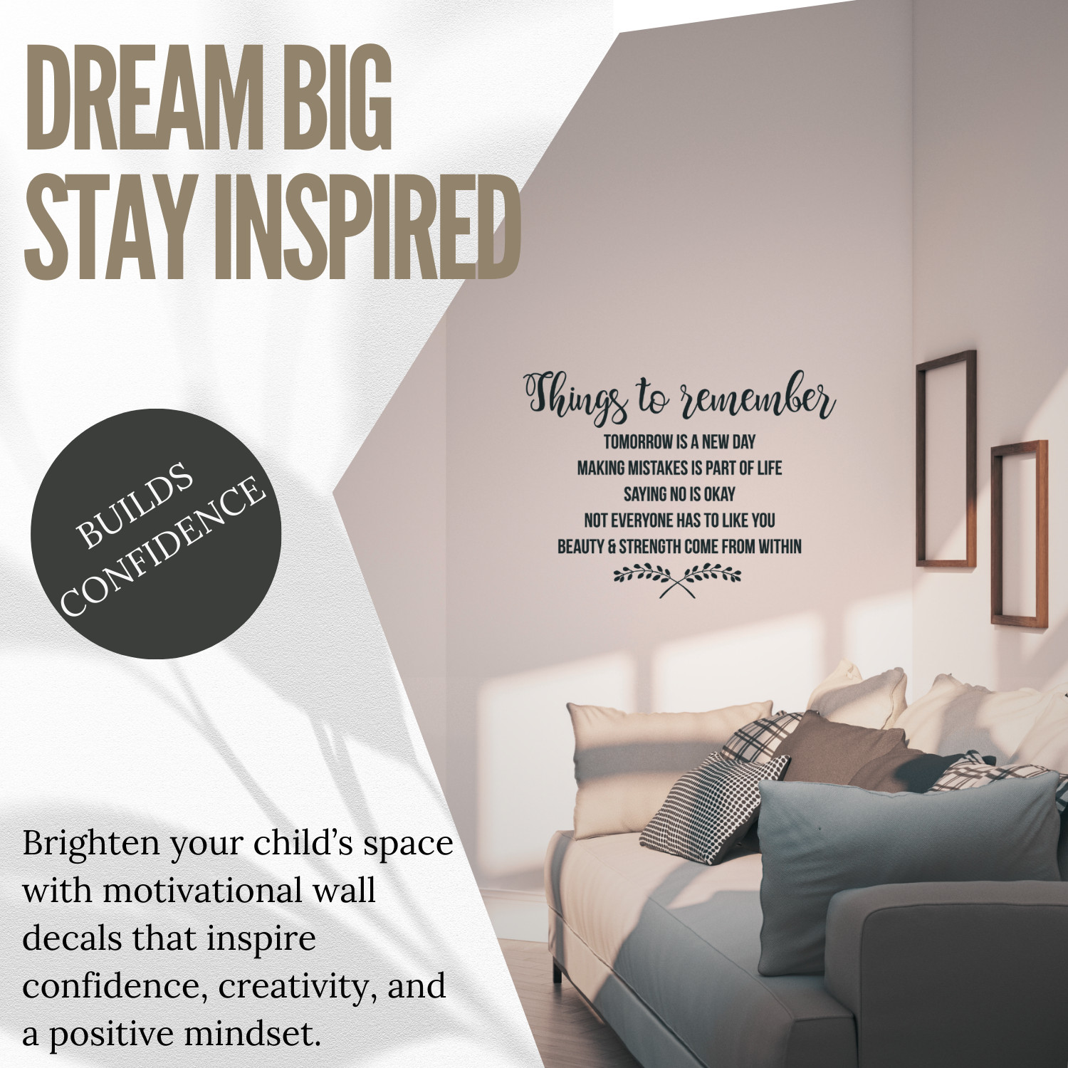 Inspirational Wall Decal – Things to Remember Quote – Motivational Home Decor