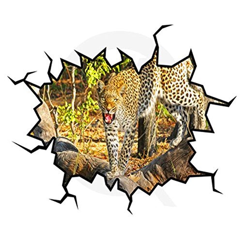 Leopard Wall Crack Safari Scene Peel and Stick Vinyl Wall art Decal VWAQ – WC15