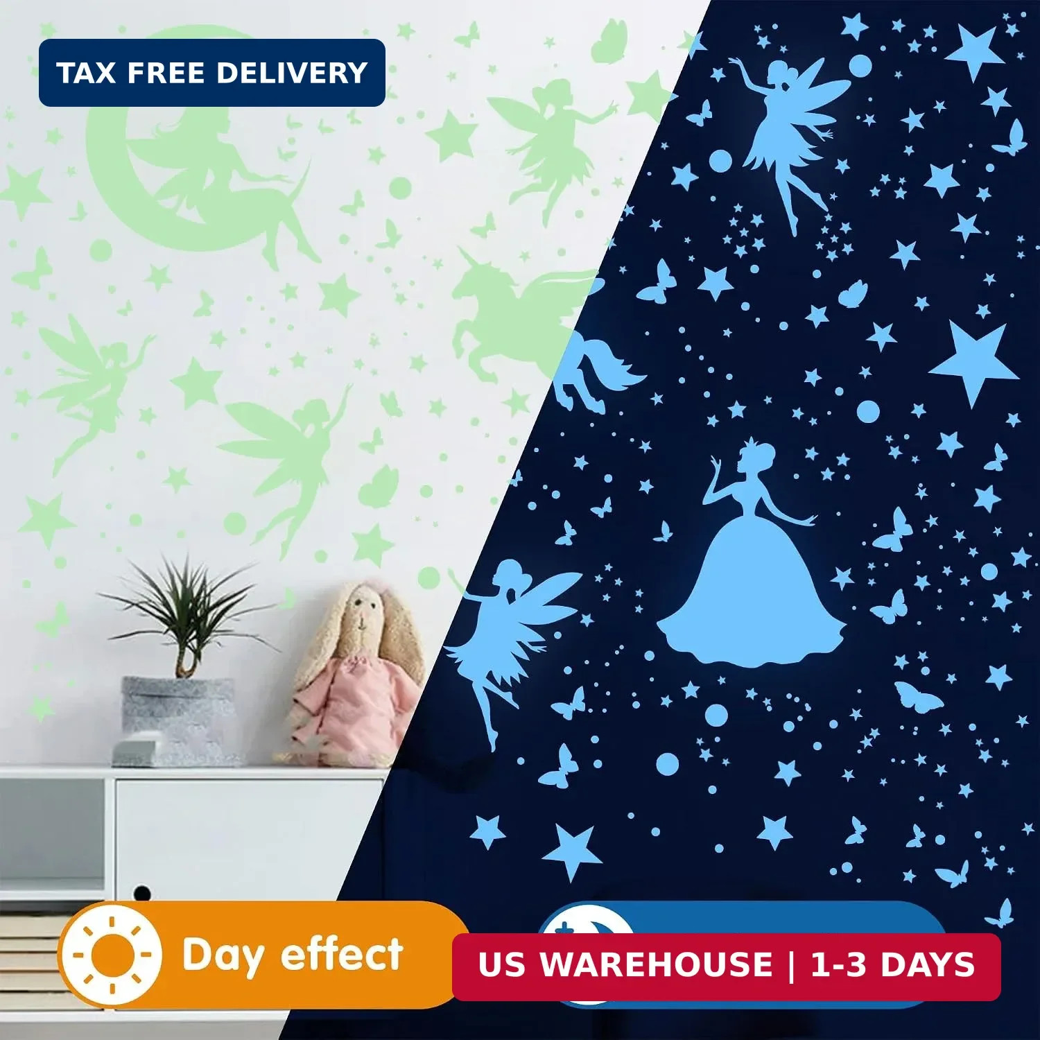 Glow in the Dark Stars for Ceiling Unicorn Decals Bedroom Decor for Girls | Fair