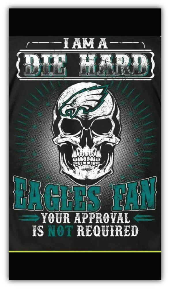 Philadelphia Eagles NFL Skull Fan Car Bumper Sticker Decal – 3" or 5"